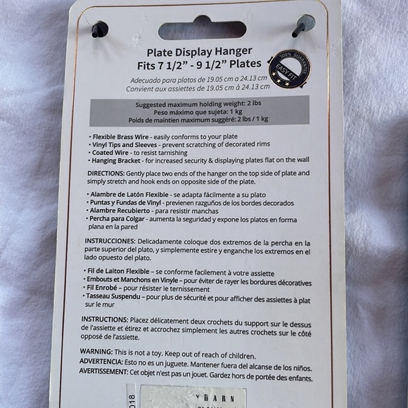 Pottery Barn Plate Hangers 7.5”-9.5” - Picture 3 of 3